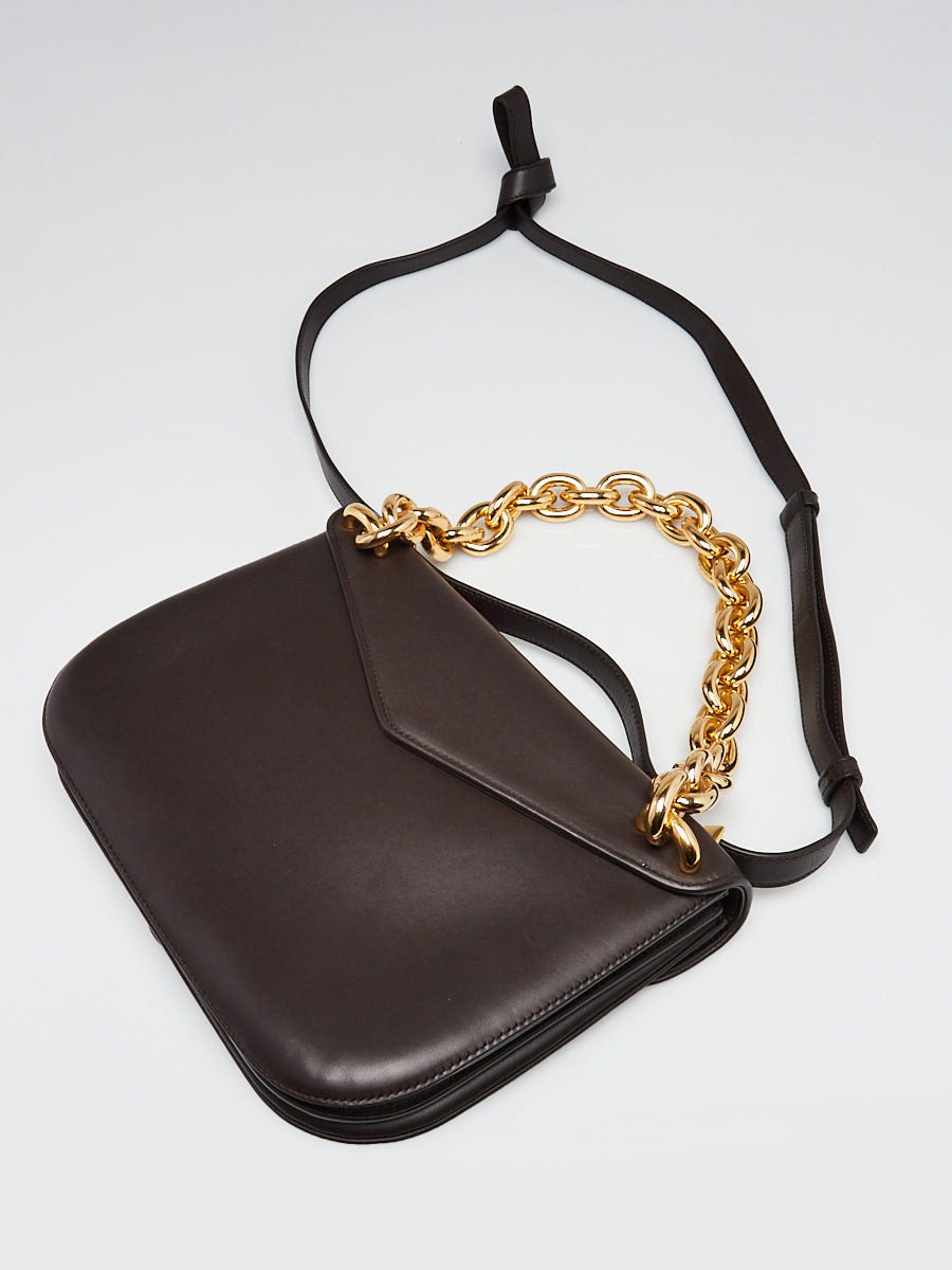Bottega Veneta Brown Smooth Leather Mount Medium Envelope
