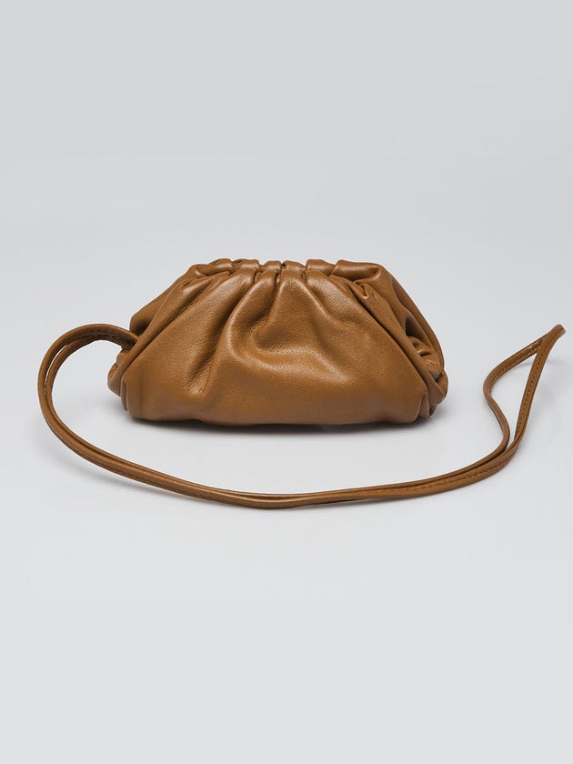 Bottega Veneta Cammello Leather The Pouch Coin Purse Bag