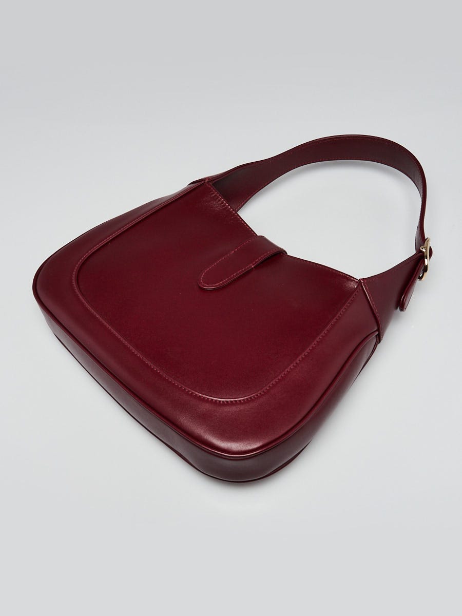 Gucci Dark Red Smooth Leather Small Jackie Shoulder Bag
