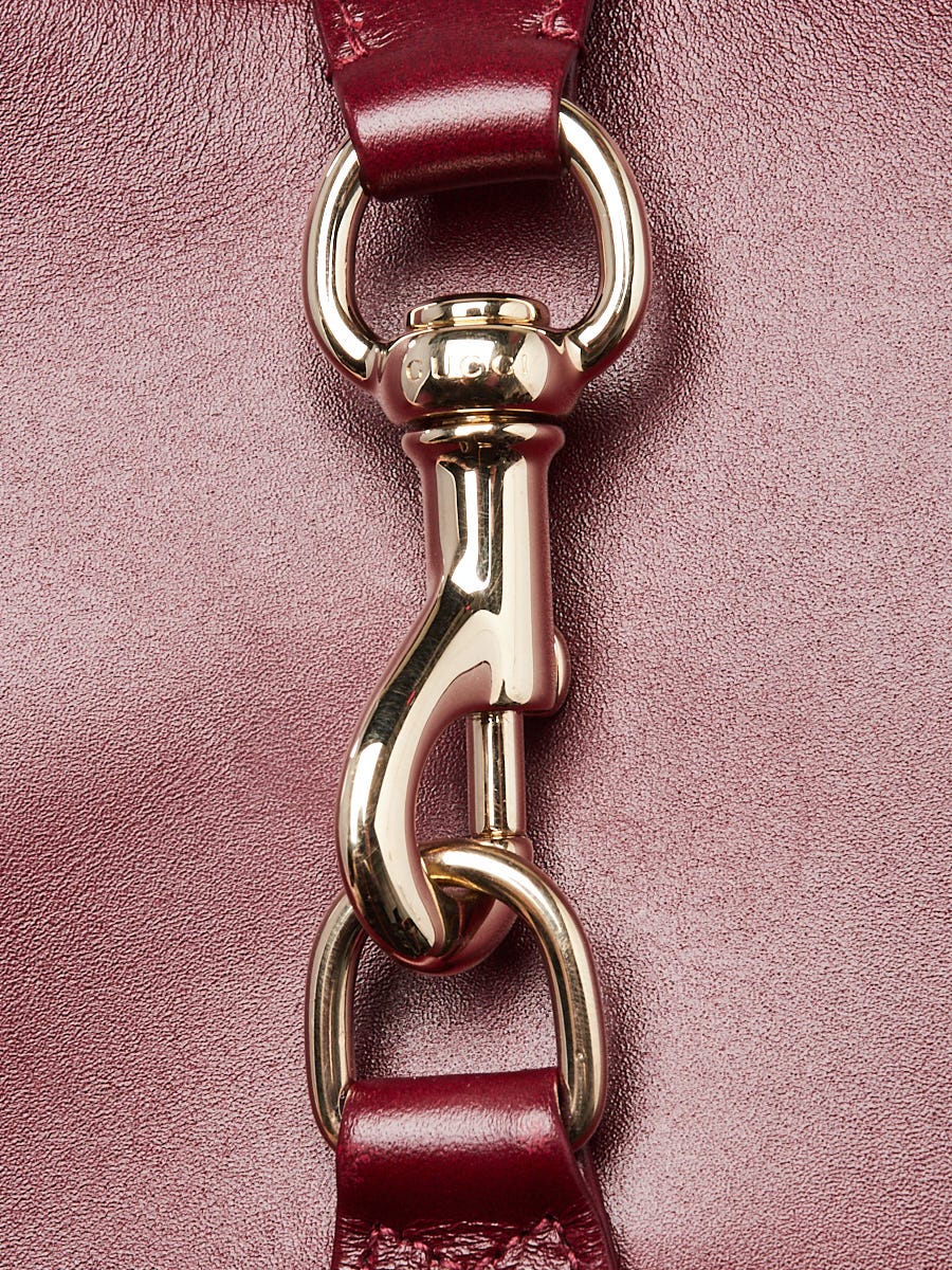 GUCCI 専用 Gucci Dark Red Smooth Leather Small Jackie Shoulder Bag