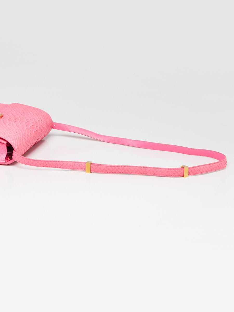 Celine Pink Python Medium Classic Box Flap Bag | Yoogi's Closet