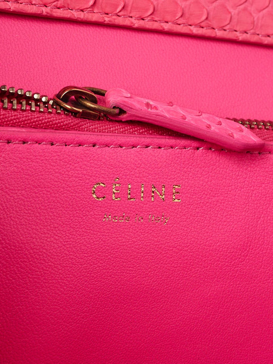 Celine Pink Python Medium Classic Box Flap Bag | Yoogi's Closet