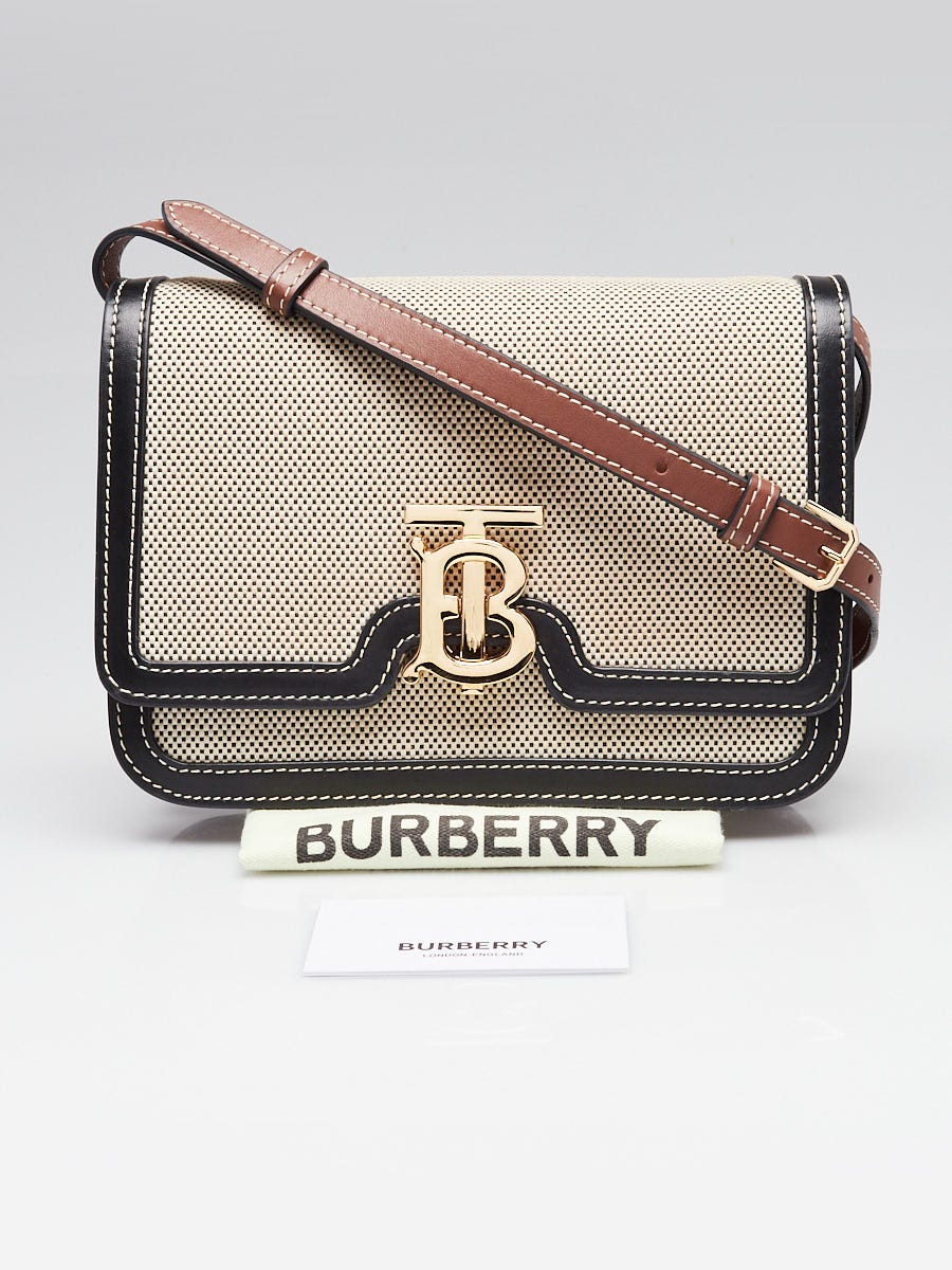 ☆韓国の人気☆【BURBERRY】☆TB CANVAS CROSSBODY BAG☆Beige☆ Auth BURBERRY Check Crossbody Waist Bag Beige Canvas Great