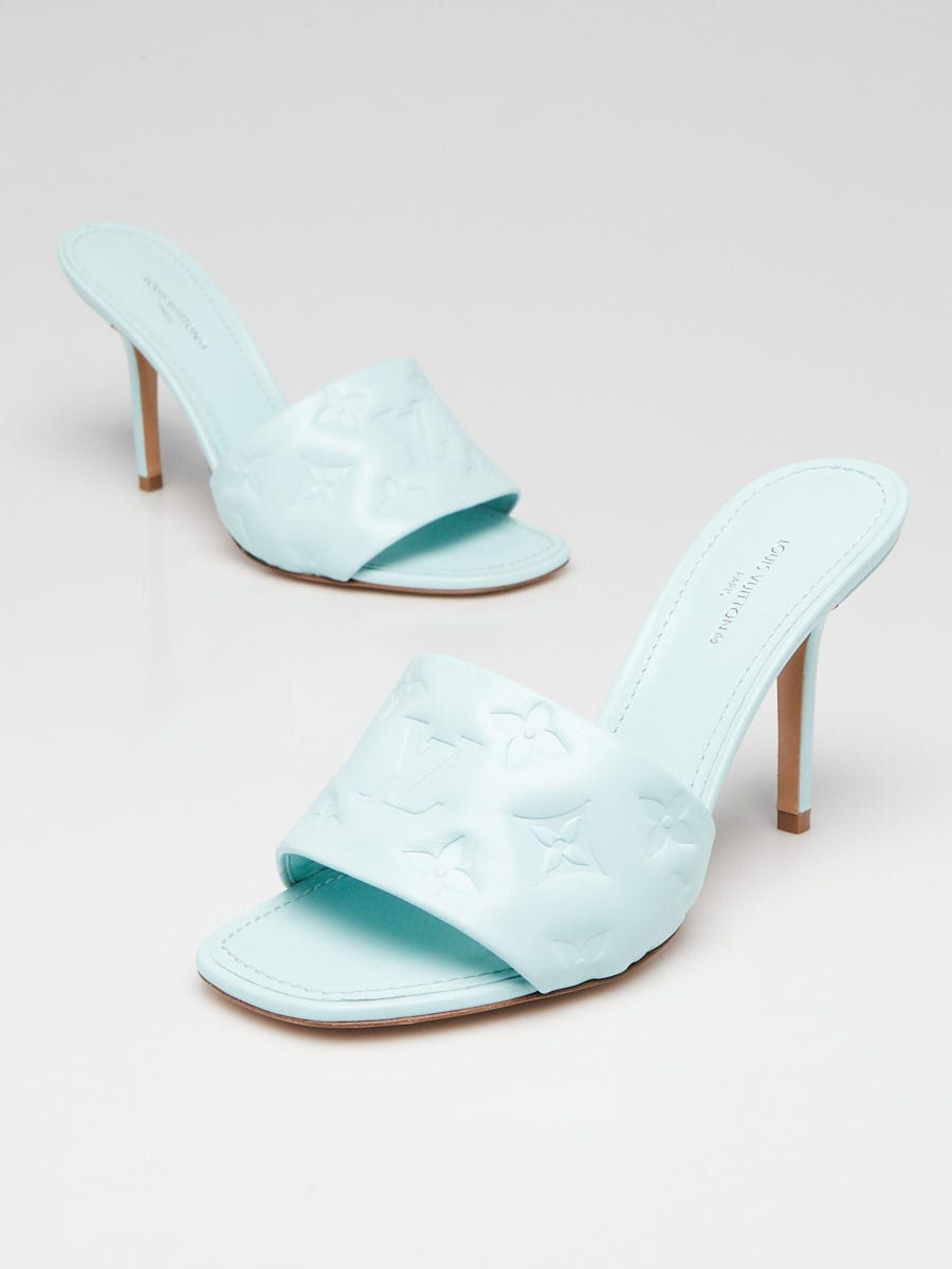 Louis Vuitton Light Blue Monogram Leather Revival Mule Size 5.5/36