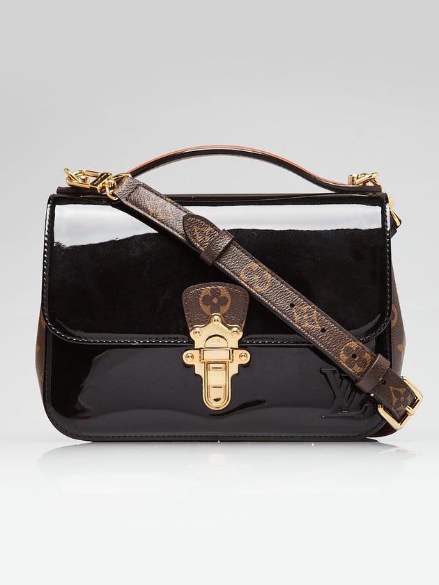 Louis Vuitton Black Vernis Leather And Monogram Canvas Cherrywood BB Bag