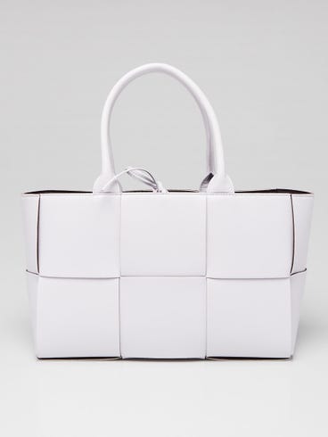 Bottega Veneta Light Purple Intrecciato Woven Nappa Leather Small Arco Tote Bag