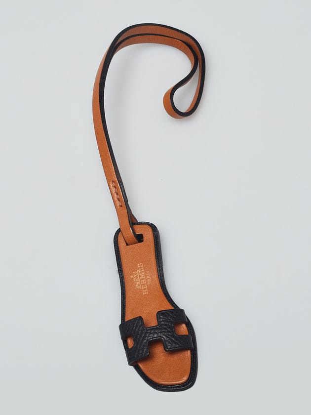 Hermes Noir Epsom Leather Oran Sandal Bag Charm