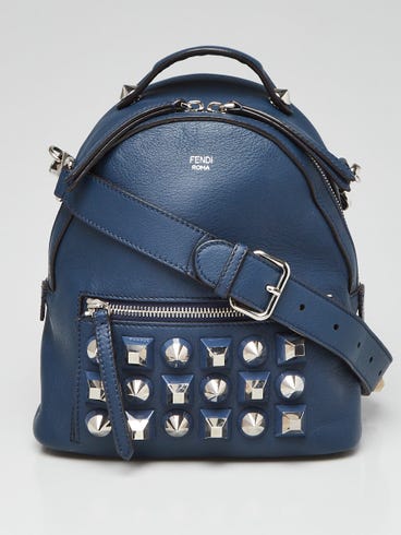 fendi back to school mini backpack blue Fendiness Cyber Nylon Buckle Crossbody Bag, Small have style for the new season Fendi Blue Leather Studded Backpack