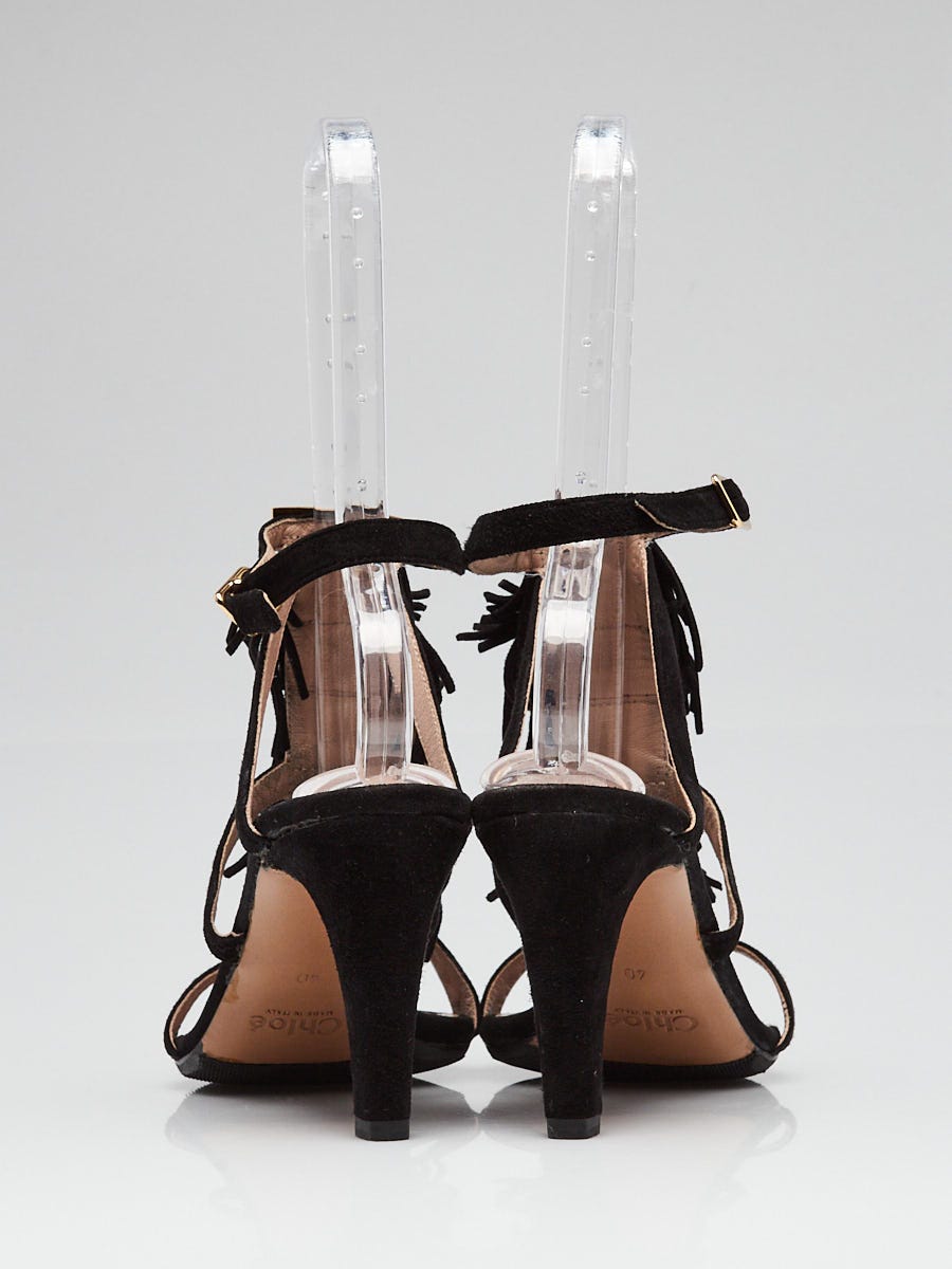 Chloe / クロエ | レザー ストラップ チャンキーヒール パンプス | 35 1/2 | ブラウン | レディース – KLD