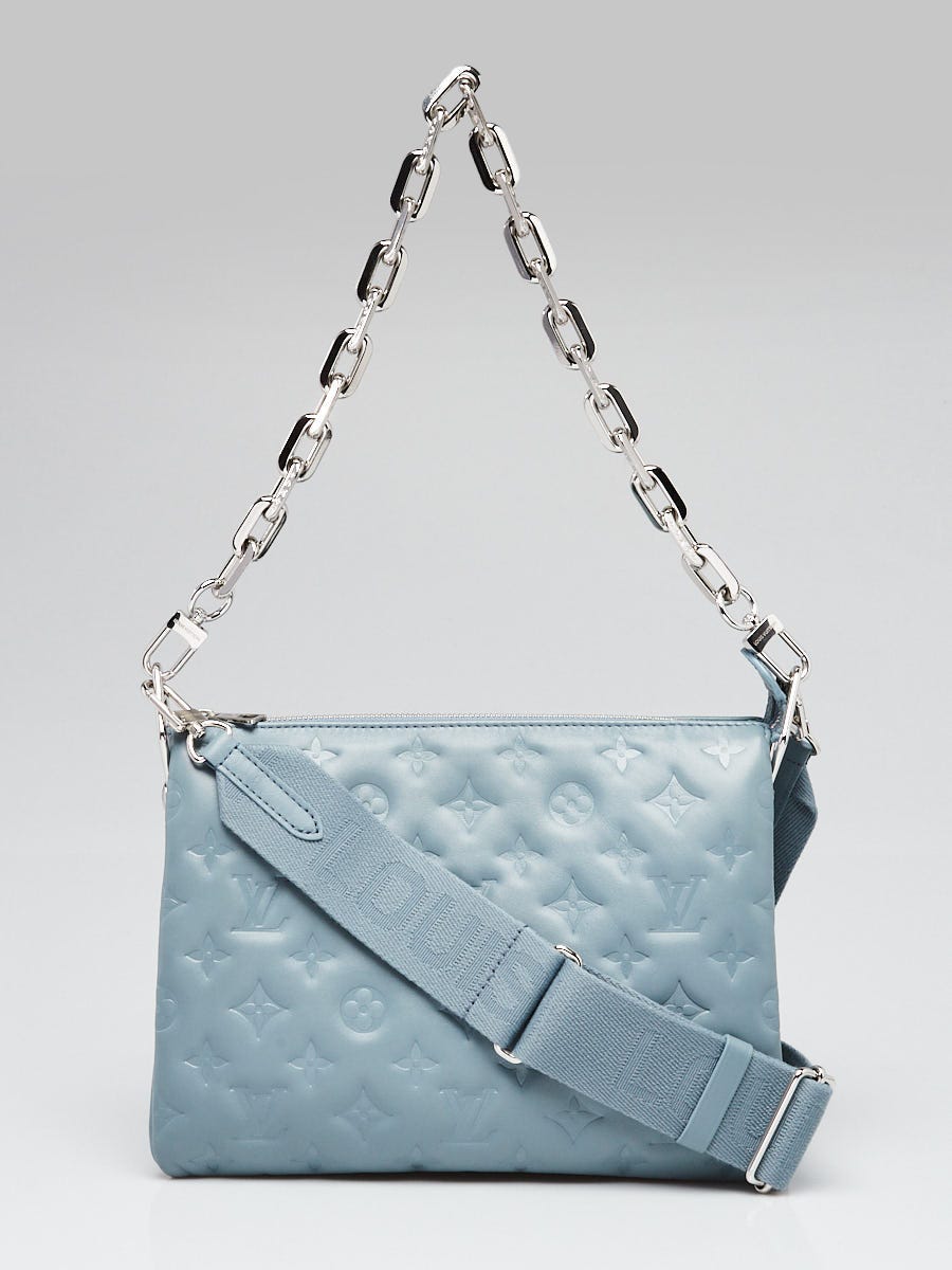 残少! Louis Vuitton ルイヴィトン COUSSIN PM BLEU GLACIER Louis Vuitton Blue Glacier Monogram Embossed Lambskin