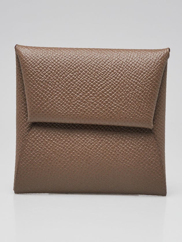 Hermes Etoupe Epsom Leather Bastia Change Purse