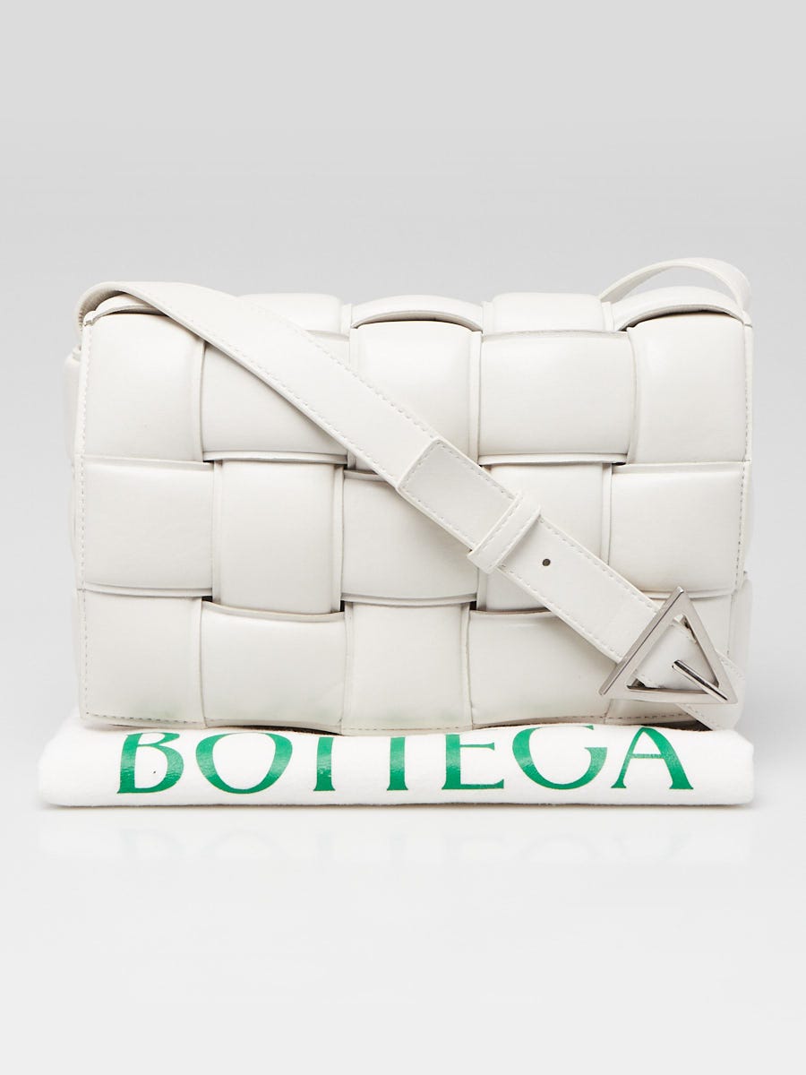 Bottega Veneta White Nappa Leather Maxi Weave Padded