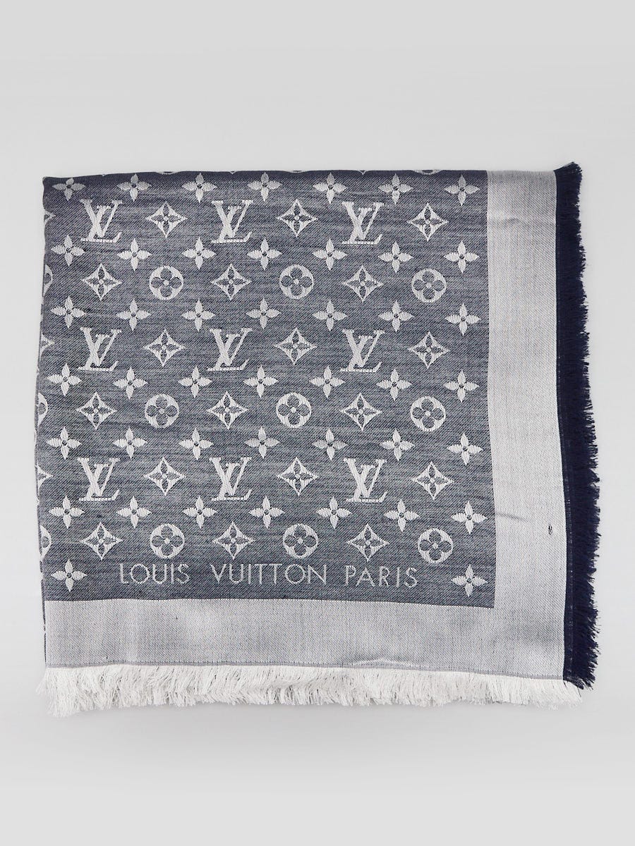 Louis Vuitton Monogram Cashmere Trunk Shawl Blue
