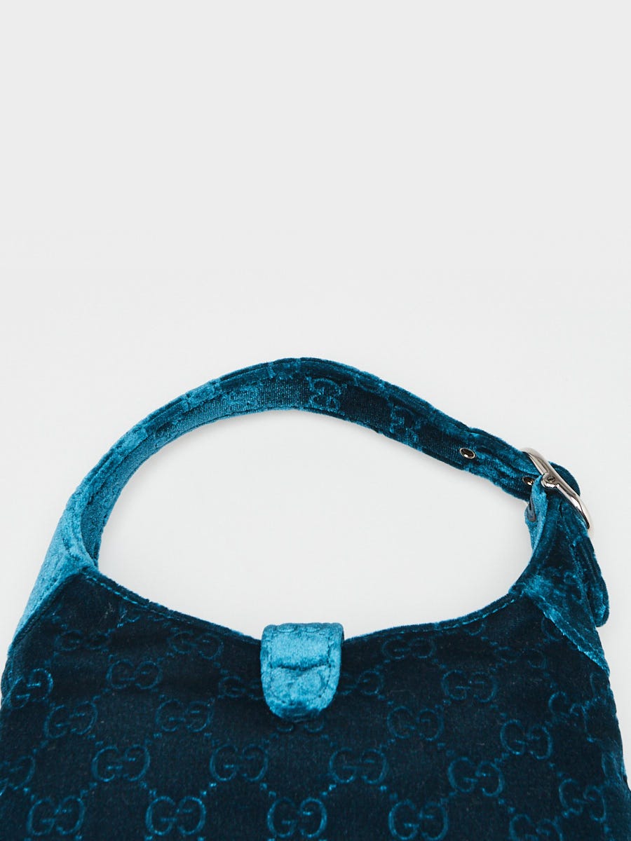 Gucci Teal Velvet GG Jackie 1961 Small Crossbody Bag | Yoogi's Closet
