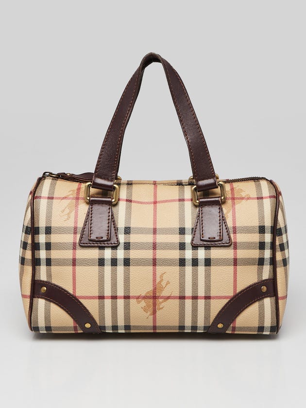 Burberry Haymarket Check Coated Canvas Chester Canvas Bowling Bag