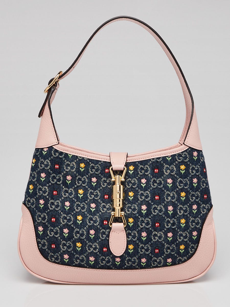 Gucci Limited Edition Pink/Blue Leather/Denim GG Floral Gucci Limited Edition Pink/Blue Leather/Denim GG Floral