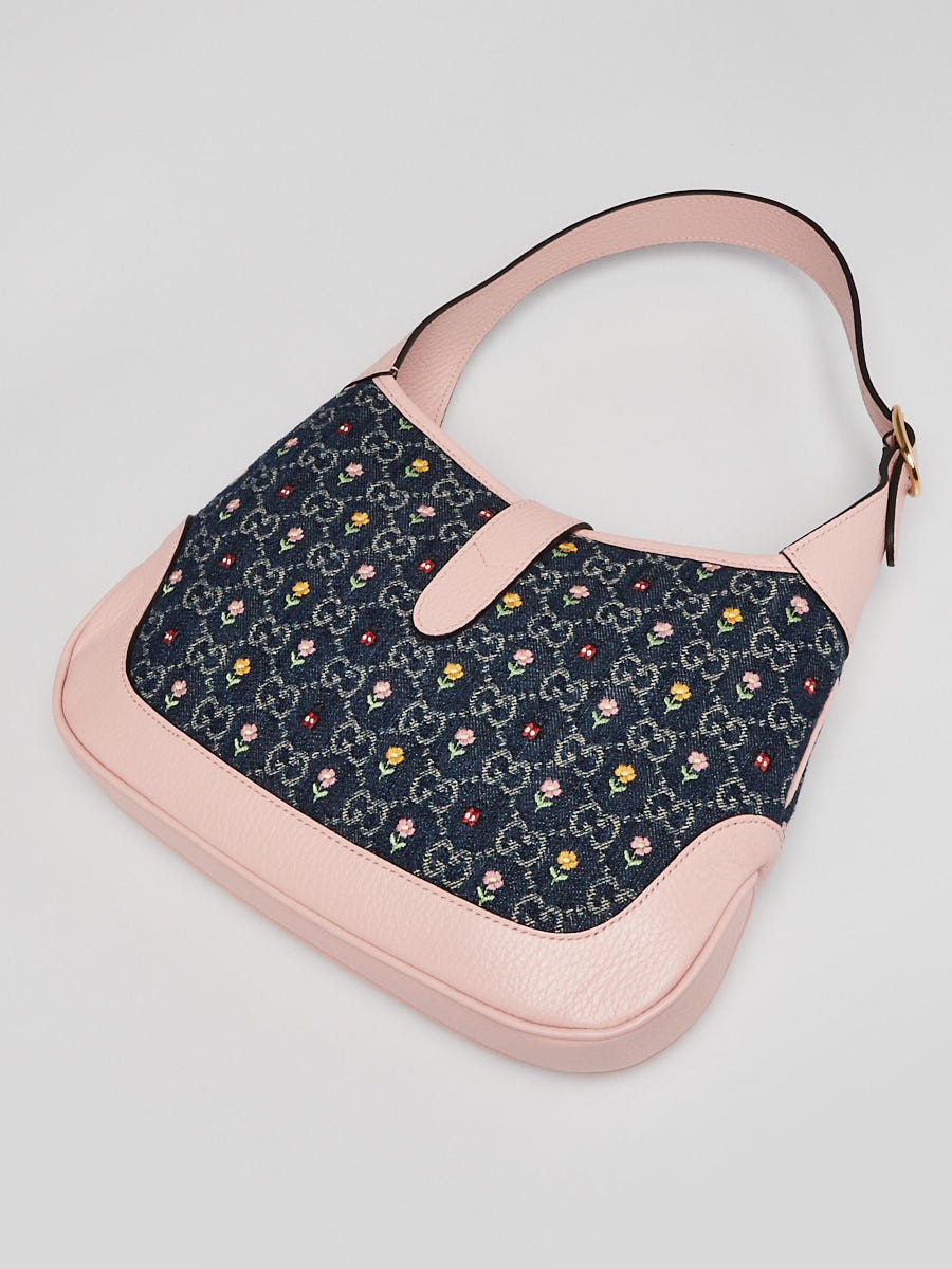 Gucci Limited Edition Pink/Blue Leather/Denim GG Floral Gucci Limited Edition Pink/Blue Leather/Denim GG Floral