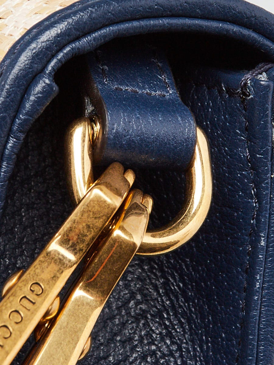 ショルダーバッグ・ポシェット Horsebit 1955 Blue Raffia Shoulder Bag Gucci Horsebit Blue Raffia Shoulder Bag | Runway Catalog