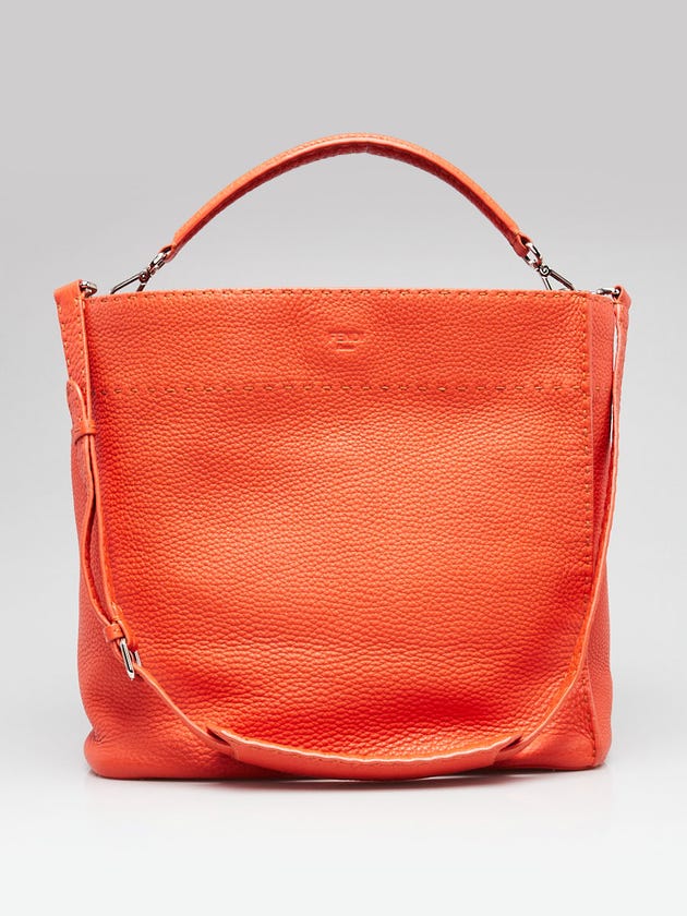 Fendi Bright Orange Selleria Leather Anna Bag 8BT216
