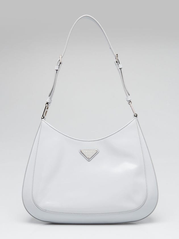 Prada Light Blue Brushed Leather Cleo Hobo Bag