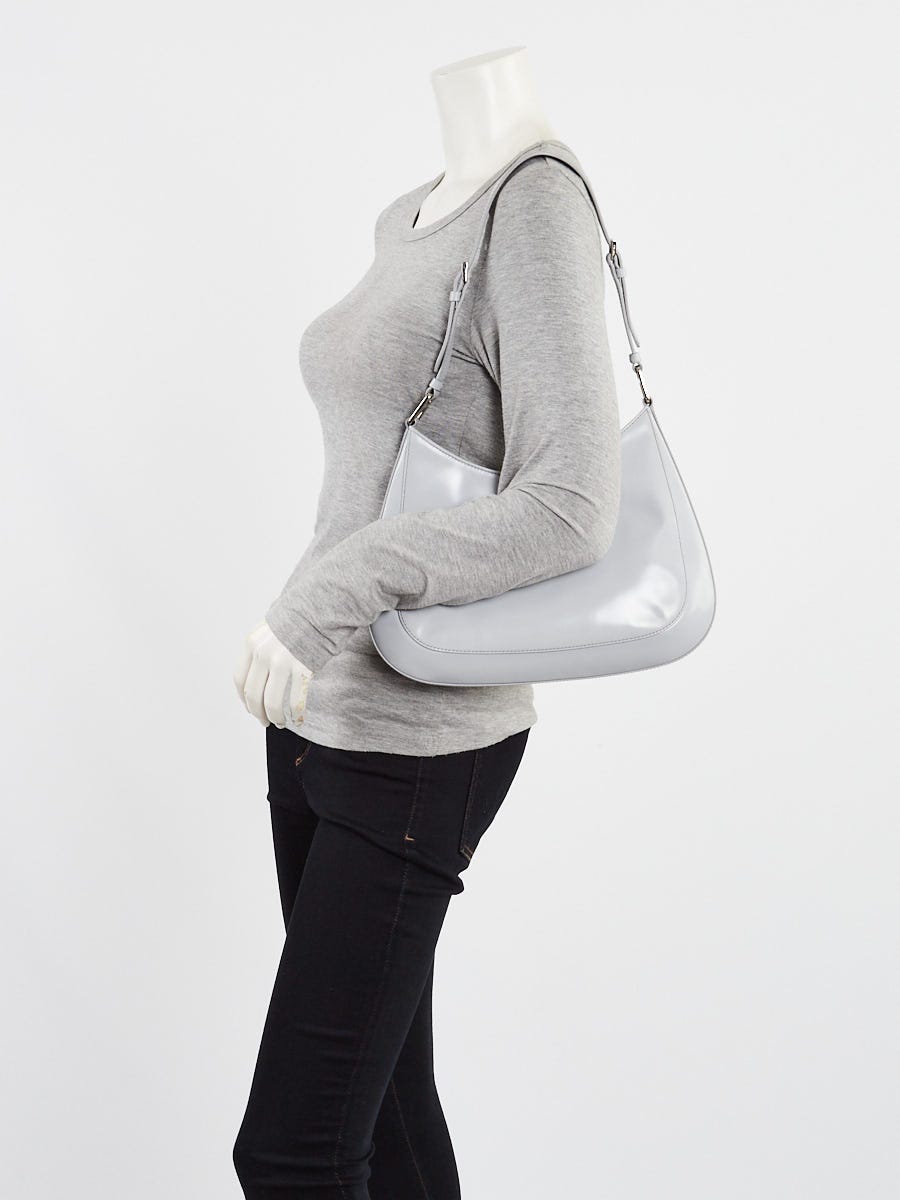 Prada Light Blue Brushed Leather Cleo Hobo Bag
