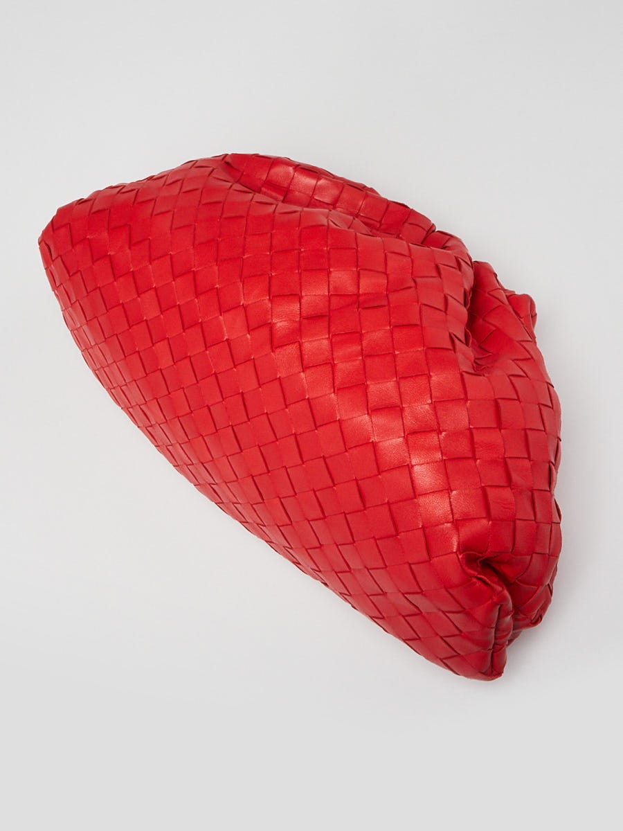 Bottega Veneta Bright Red Intrecciato Woven Nappa The Pouch