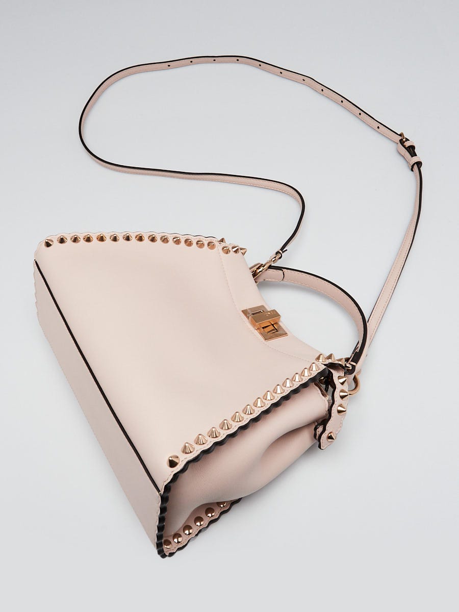 Peekaboo【FENDI】ステッチラインがかわいい♪ Fendi Pink Studded Nappa Leather Scalloped Mini Peekaboo