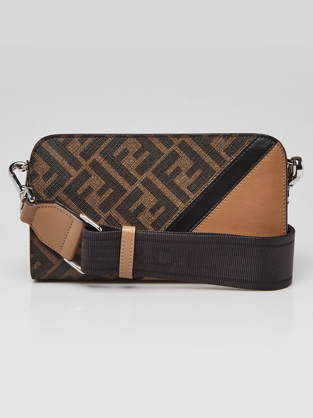 Fendi Brown/Black Zucca Coated Canvas/Leather Wallet on Strap Bag 7M0346