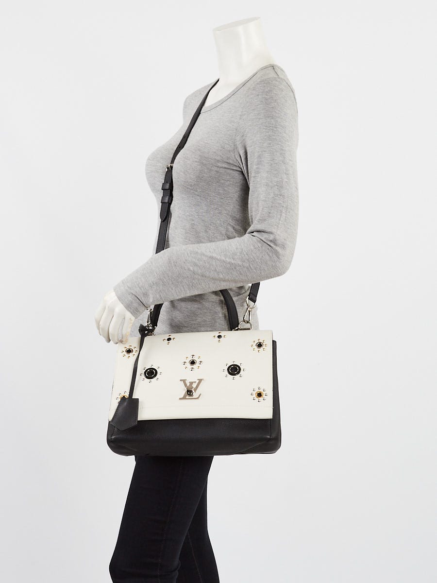 Louis Vuitton Black/White Leather Mechanical Flowers Lockme II Bag