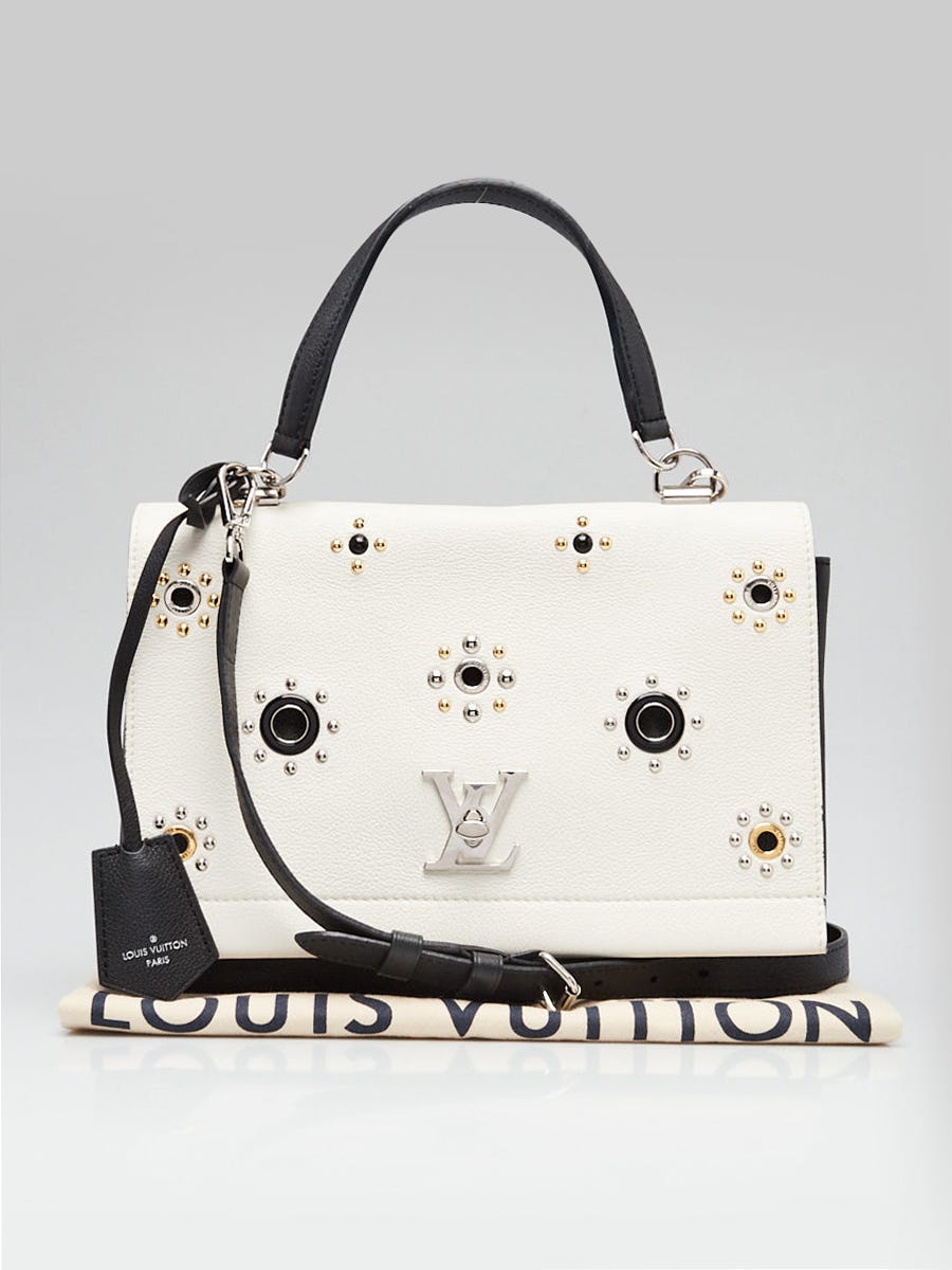 Louis Vuitton Black/White Leather Mechanical Flowers Lockme
