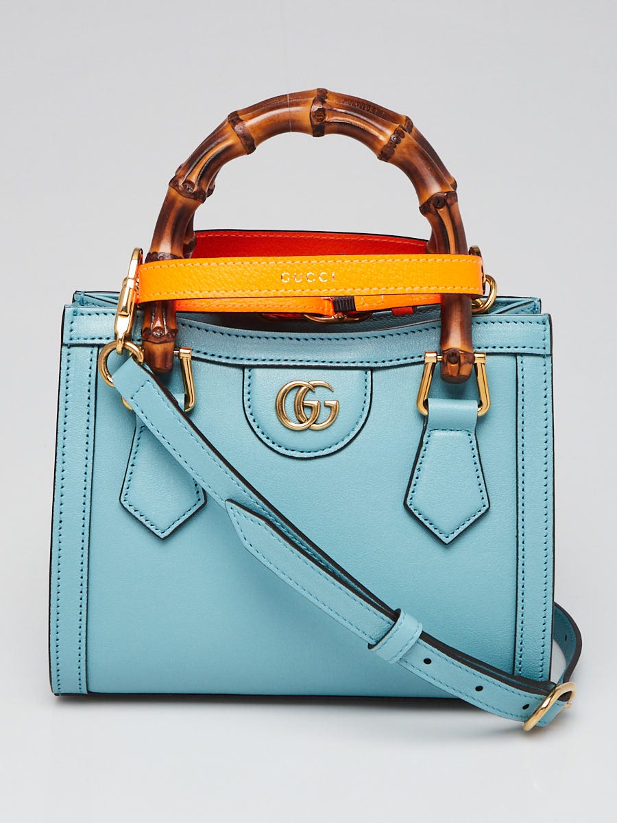 ショルダーバッグ・ポシェット GUCCI DIANA SMALL LEATHER SHOULDER BAG BLUE Gucci Light Blue Leather Mini Diana Tote Bag | Yoogi's Closet