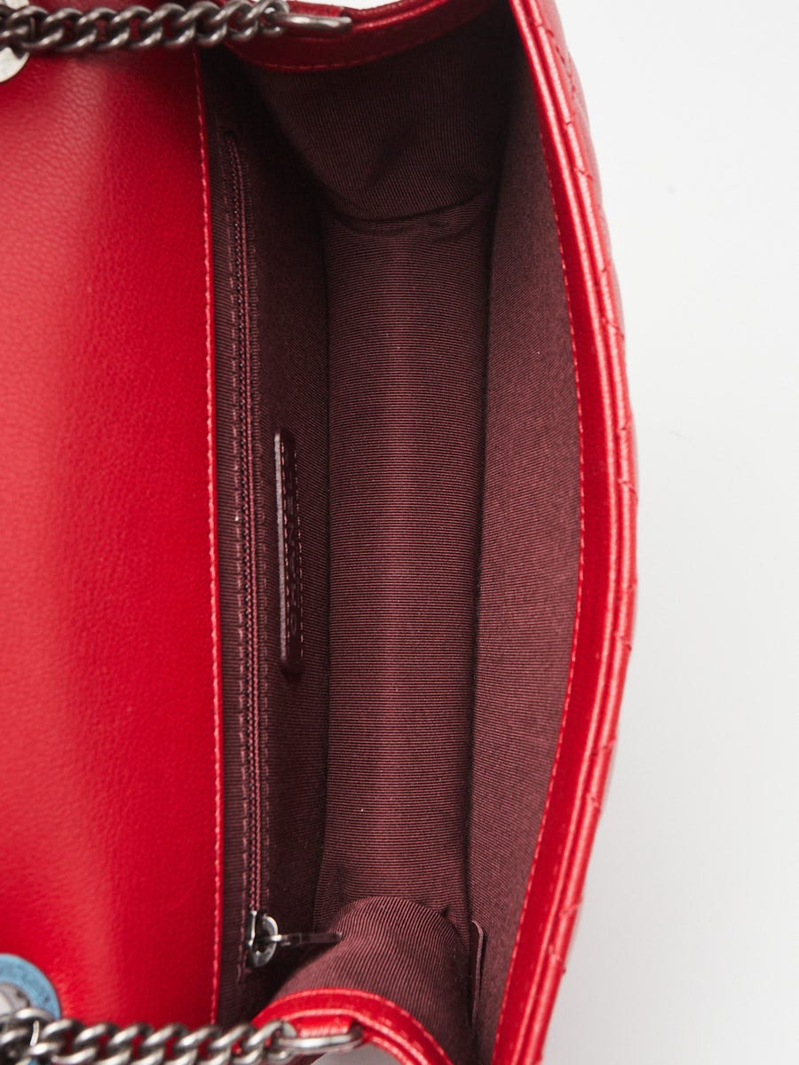 Chanel Red Quilted Goatskin CC University Small Flap Bag