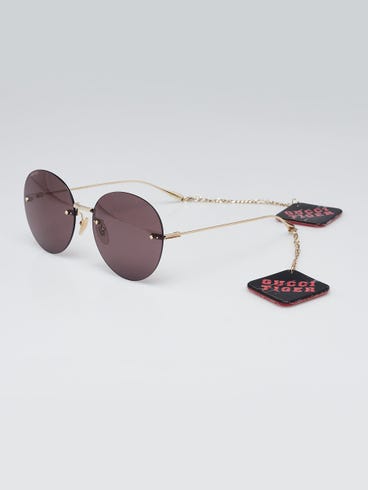 Gucci Goldtone Metal Rimless Oversized Sunglasses- GG1149S