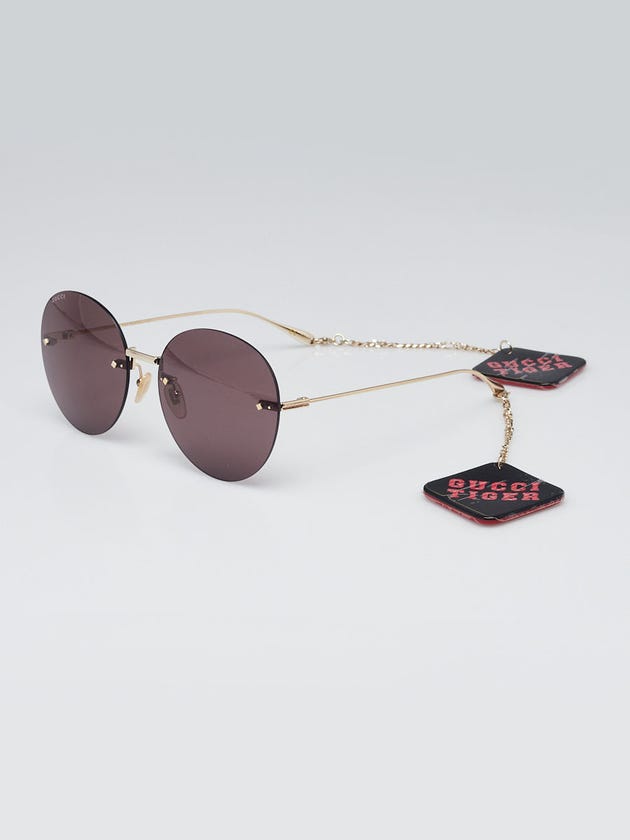 Gucci Goldtone Metal Rimless Oversized Sunglasses- GG1149S
