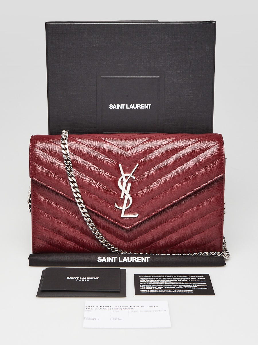 お歳暮・冬ギフト 特集2024 通販  Saint Yves Laurent Leather Grained Quilted Chevron Burgundy その他