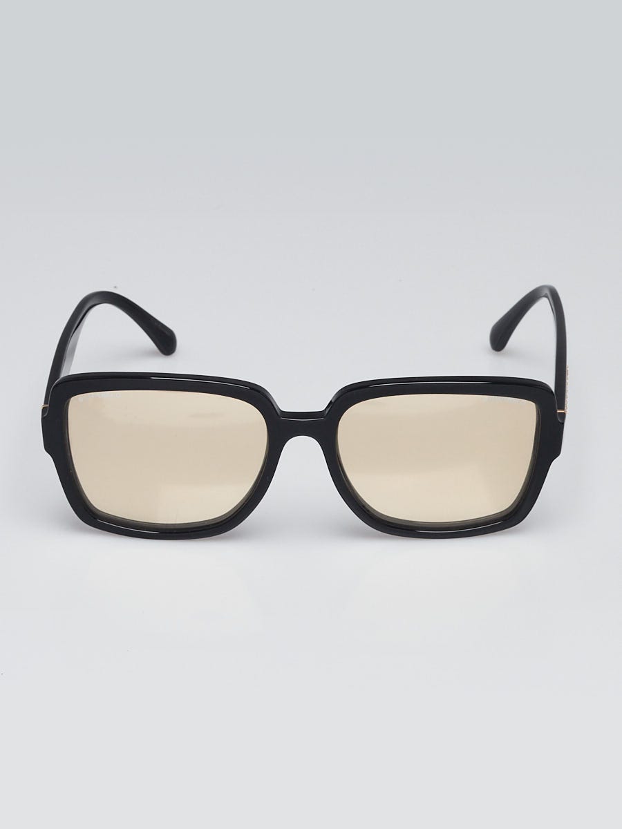 Chanel Black/Gold Acetate Square Frame Logo Sunglasses-71312
