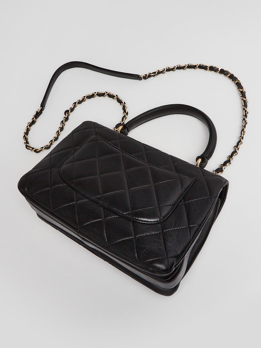 Chanel Black Quilted Lambskin Leather Small Trendy Bag