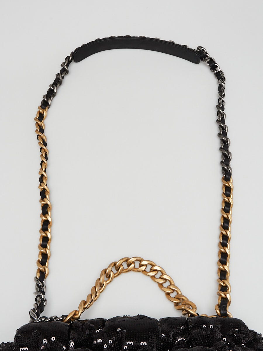 Chanel Black Sequin Medium Chanel 19 Bag | Yoogi's Closet