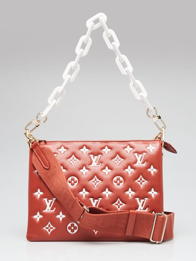 Louis Vuitton Terracotta Monogram Embossed Lambskin Leather Coussin PM Bag