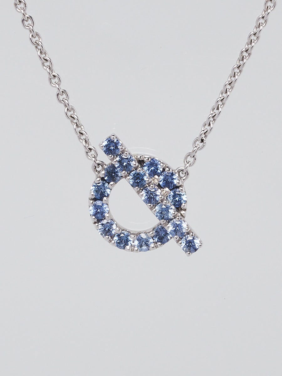 Hermes 18k White Gold and Sapphire Finesse Necklace | Yoogi's Closet