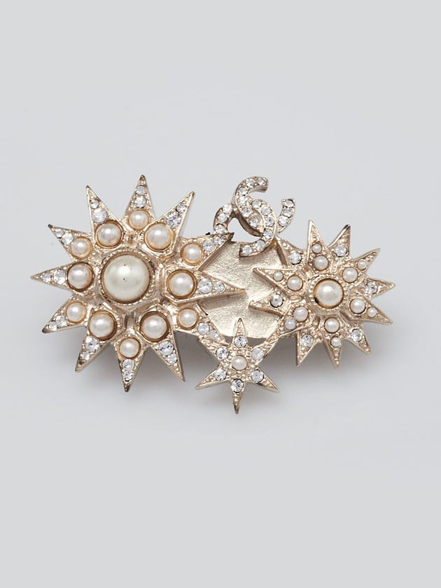 Chanel Faux Pearl and Crystal Barette