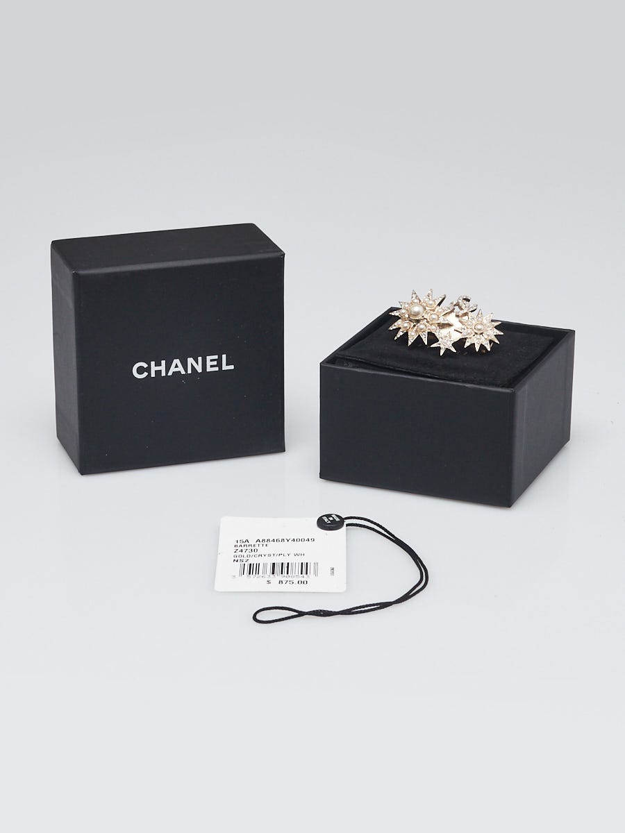Chanel Faux Pearl and Crystal Barette