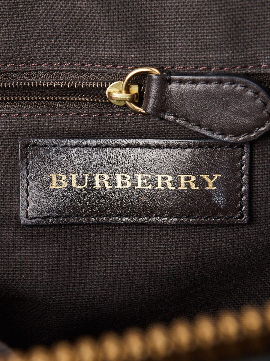 Burberry Haymarket Canvas/Chocolate Leather Small Orchard Bowling