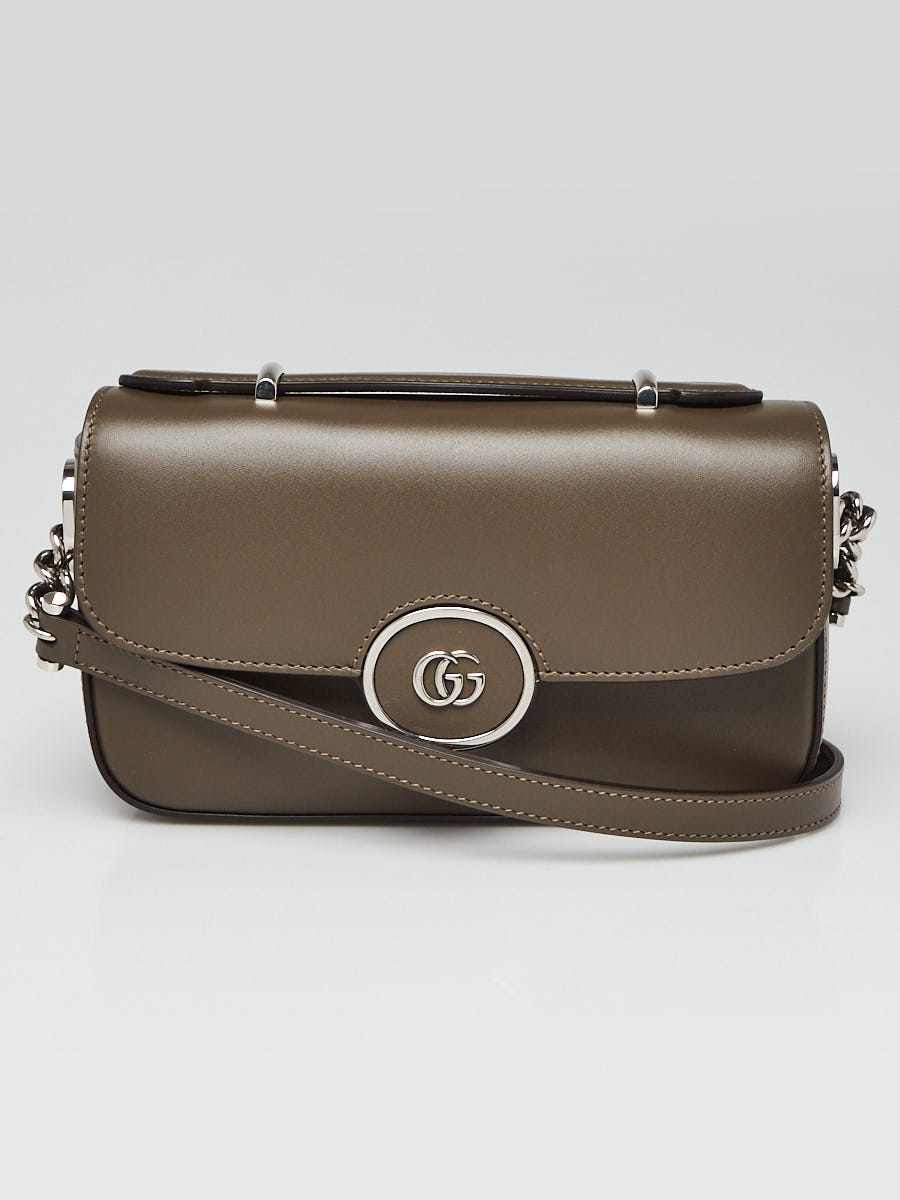 Gucci Dark Green Smooth Leather Mini Petite GG Shoulder Bag