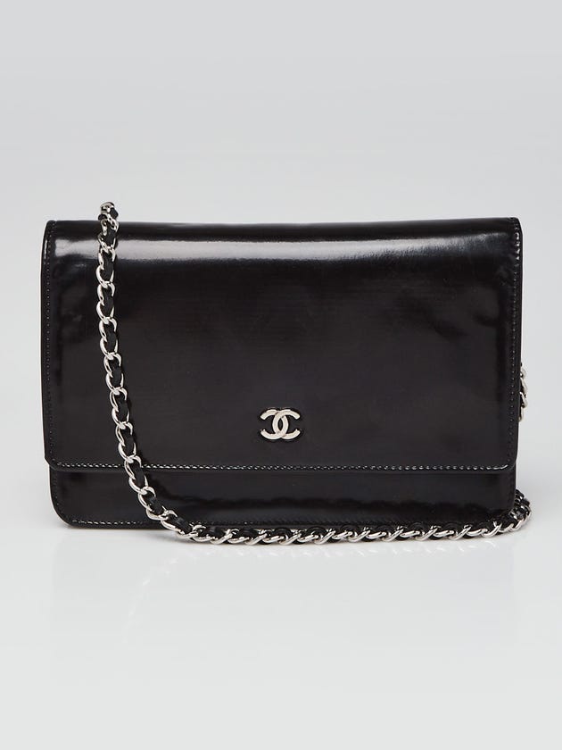 Chanel Black Glossy Leather CC WOC Clutch Bag