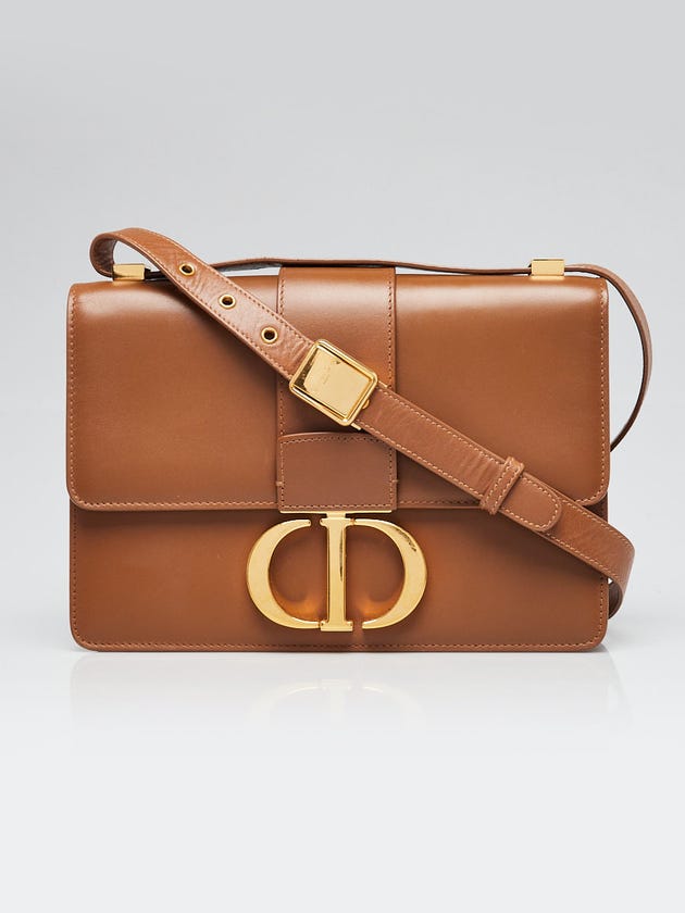 Christian Dior Brown Calfskin Leather Montaigne 30 Flap Bag