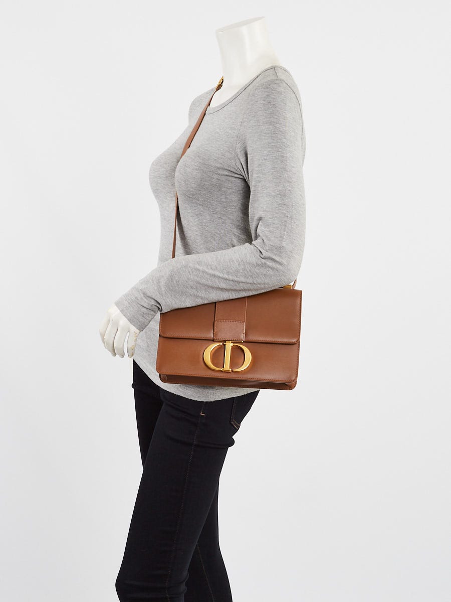 Christian Dior Brown Calfskin Leather Montaigne 30 Flap Bag | eBay
