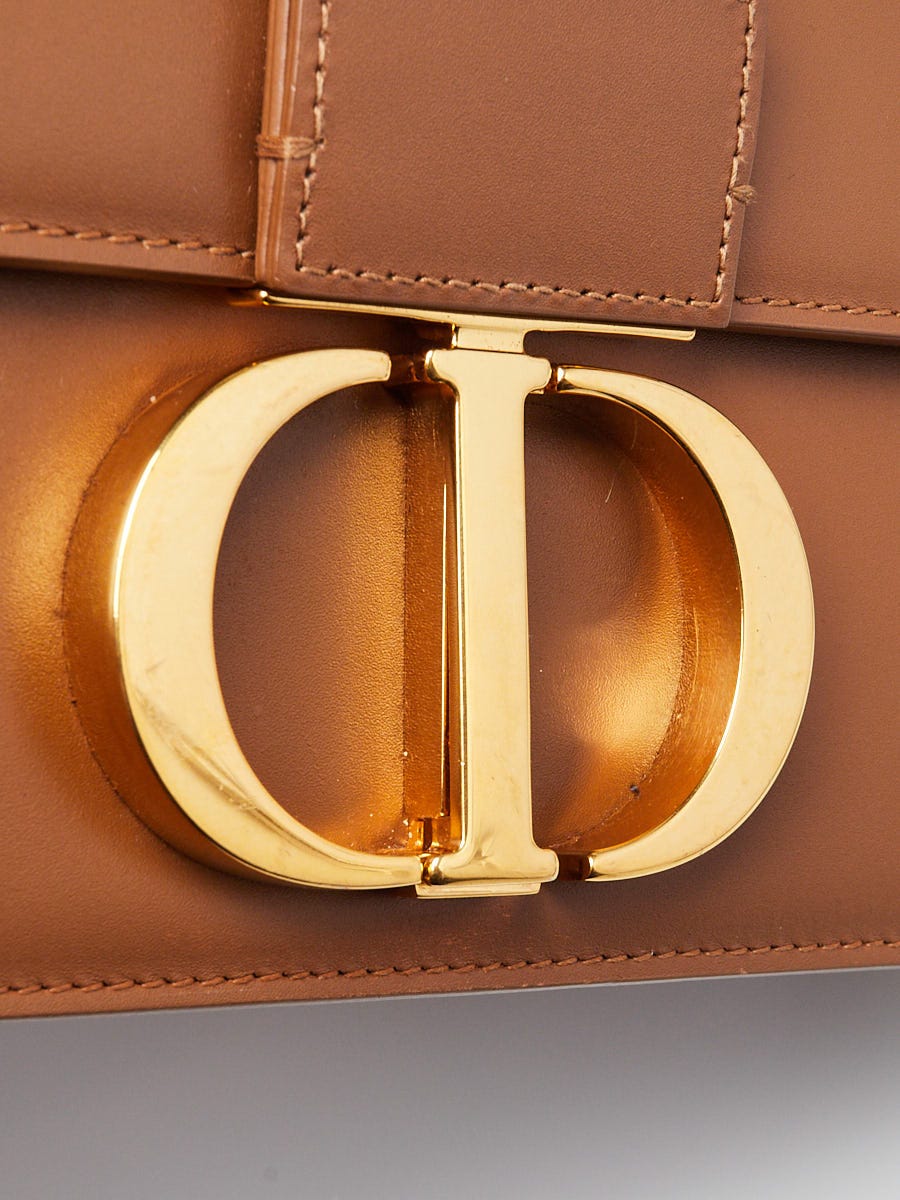 Christian Dior Brown Calfskin Leather Montaigne 30 Flap Bag | eBay