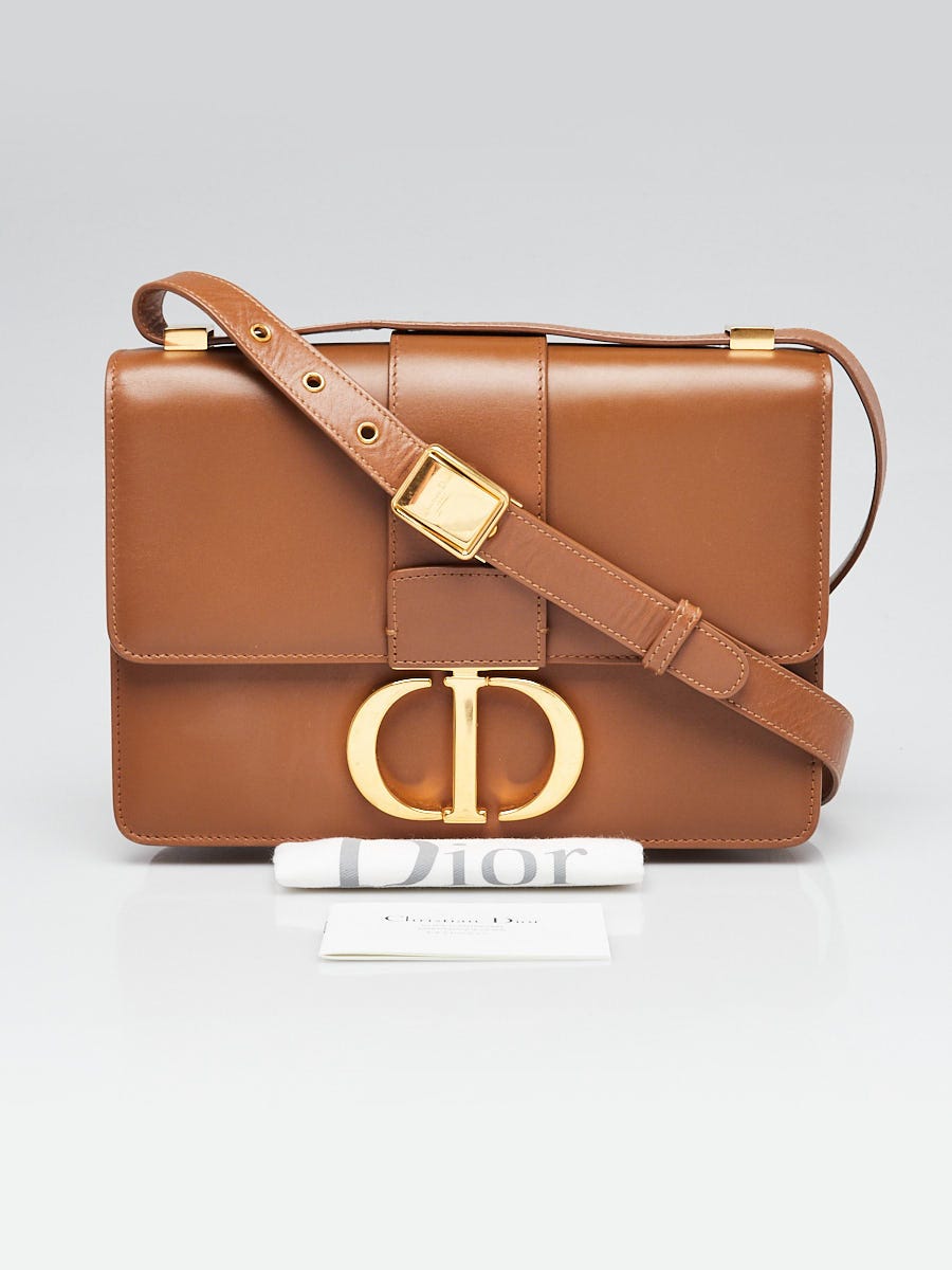 Christian Dior Brown Calfskin Leather Montaigne 30 Flap Bag | eBay