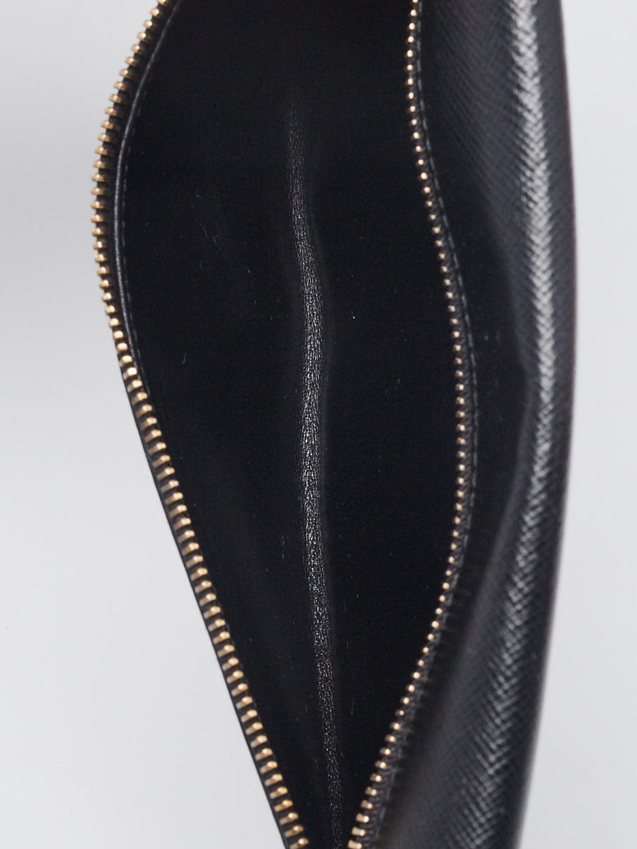 Prada Black Vitello Leather Envelope Wallet 1MF175 | Yoogi's Closet
